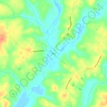 Topografische Karte Saxe, Höhe, Relief