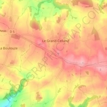 Topografische Karte Le Grand Chemin, Höhe, Relief