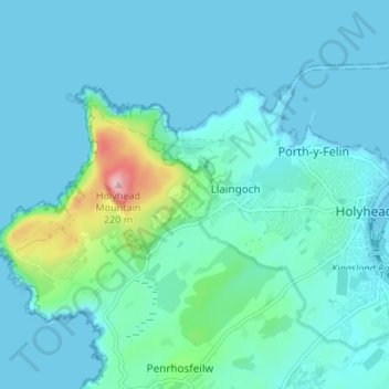 Topografische Karte Mountain, Höhe, Relief