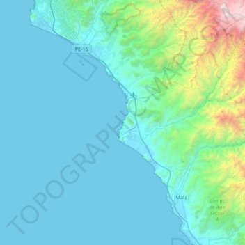 Topografische Karte Gallinazo, Höhe, Relief
