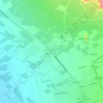 Topografische Karte San Martín de Retes, Höhe, Relief