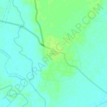 Topografische Karte Khirpai, Höhe, Relief