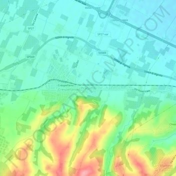 Topografische Karte Pragatto, Höhe, Relief