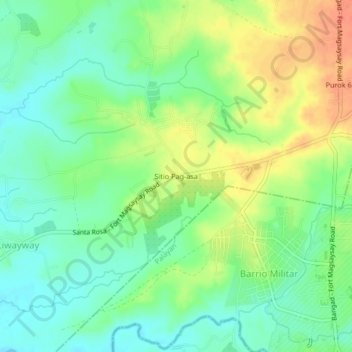Topografische Karte Sitio Pag-asa, Höhe, Relief