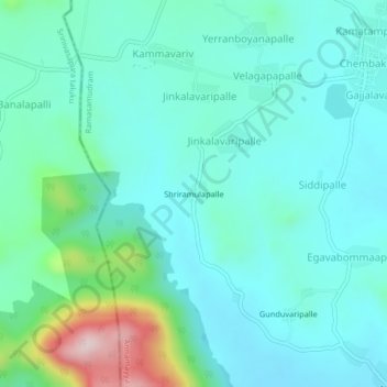 Topografische Karte Shriramulapalle, Höhe, Relief