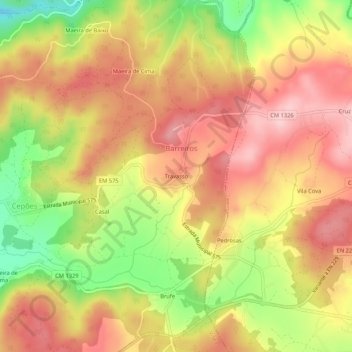 Topografische Karte Travasso, Höhe, Relief