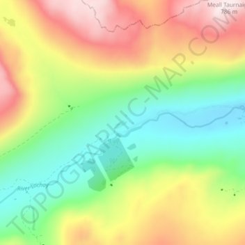 Topografische Karte Kenknock, Höhe, Relief