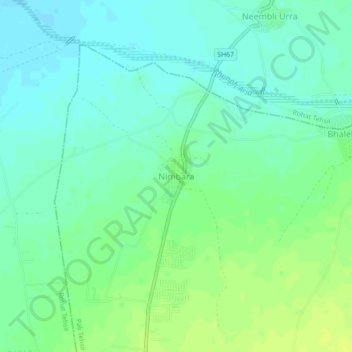 Topografische Karte Nimbara, Höhe, Relief