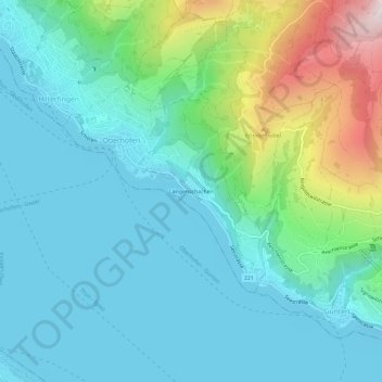 Topografische Karte Längenschachen, Höhe, Relief
