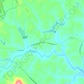 Topografische Karte Fancy Hill, Höhe, Relief