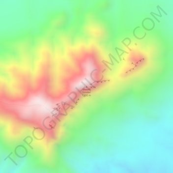 Topografische Karte Mount Sonder, Höhe, Relief