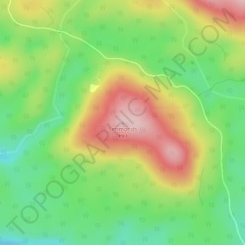 Topografische Karte Simmonds Hill, Höhe, Relief