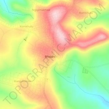 Topografische Karte Ngqamakhwe, Höhe, Relief