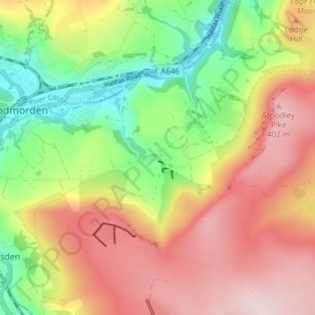 Topografische Karte Lumbutts, Höhe, Relief