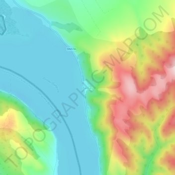 Topografische Karte Baziaș, Höhe, Relief