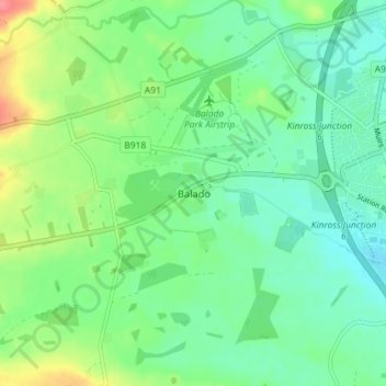 Topografische Karte Balado, Höhe, Relief