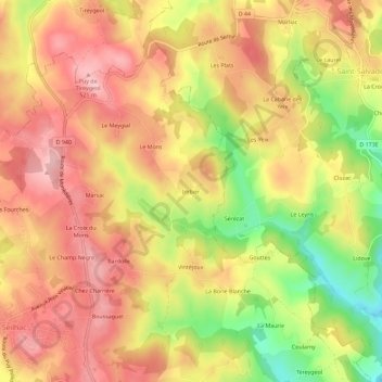 Topografische Karte Imbier, Höhe, Relief