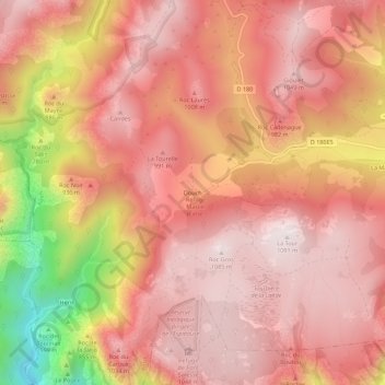 Topografische Karte Douch, Höhe, Relief