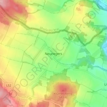 Topografische Karte Neuriegers, Höhe, Relief