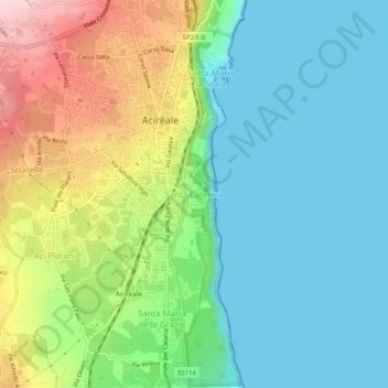 Topografische Karte Santa Caterina, Höhe, Relief