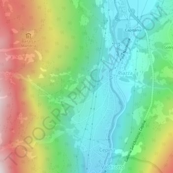 Topografische Karte La Ronca, Höhe, Relief