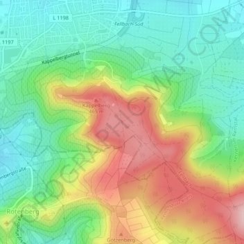 Topografische Karte Esslinger Tor, Höhe, Relief