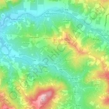 Topografische Karte Casa Perotti, Höhe, Relief