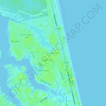 Topografische Karte Cavalier Park, Höhe, Relief