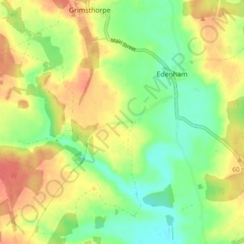Topografische Karte Scottlethorpe, Höhe, Relief