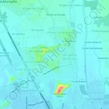 Topografische Karte Carlos Ramos Loyza, Höhe, Relief