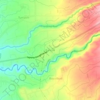 Topografische Karte Banilad, Höhe, Relief