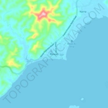 Topografische Karte Roxas, Höhe, Relief