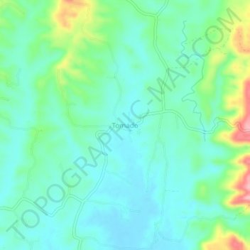 Topografische Karte Tomado, Höhe, Relief