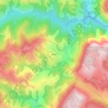 Topografische Karte Boțani, Höhe, Relief