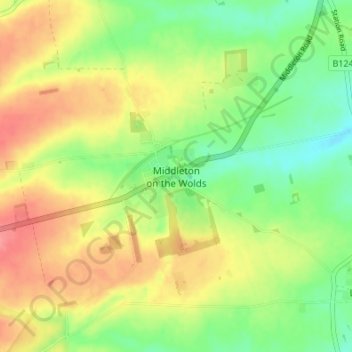 Topografische Karte Middleton on the Wolds, Höhe, Relief