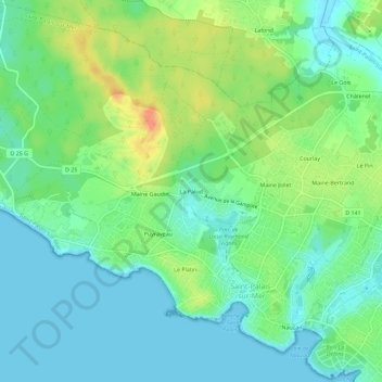 Topografische Karte La Palud, Höhe, Relief
