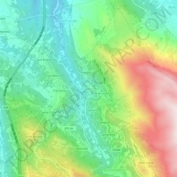 Topografische Karte Casavecchia, Höhe, Relief