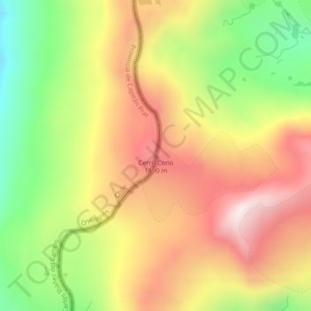 Topografische Karte Cerro Cono, Höhe, Relief