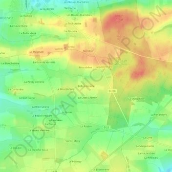 Topografische Karte Belle-Fontaine, Höhe, Relief