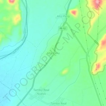 Topografische Karte Alto Peru, Höhe, Relief