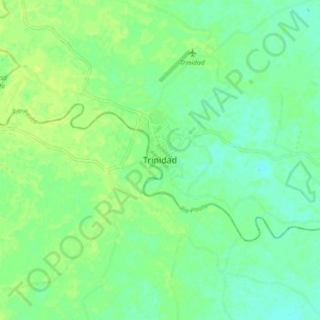 Topografische Karte Trinidad, Höhe, Relief