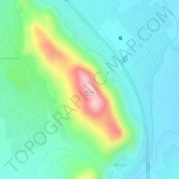 Topografische Karte Moroke, Höhe, Relief