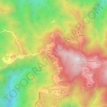 Topografische Karte Taloy Norte, Höhe, Relief