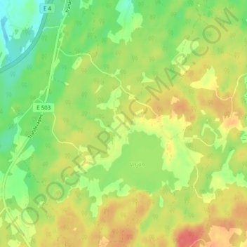 Topografische Karte Visjö, Höhe, Relief