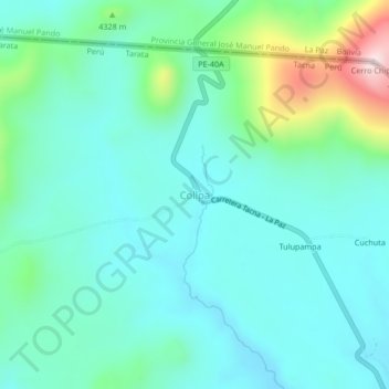 Topografische Karte Collpa, Höhe, Relief