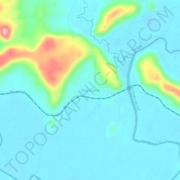 Topografische Karte Vila Clara, Höhe, Relief