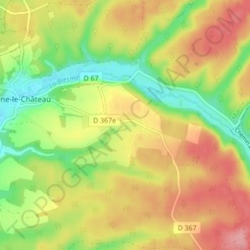 Topografische Karte La Placardelle, Höhe, Relief