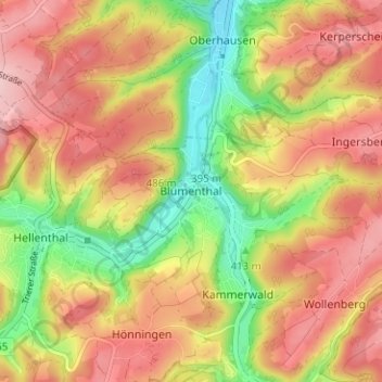 Topografische Karte Blumenthal, Höhe, Relief