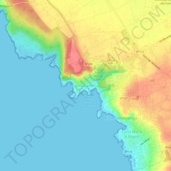 Topografische Karte Santa Caterina, Höhe, Relief