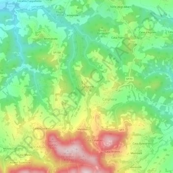 Topografische Karte Casa Leone, Höhe, Relief